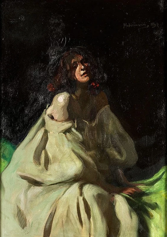 Hugo von Habermann - Ritratto di signora